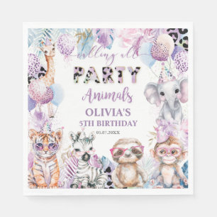 Calling All Party Animals Jungle Safari Birthday Napkin