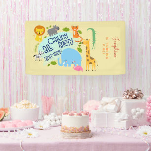 Calling all party animals kids birthday party banner