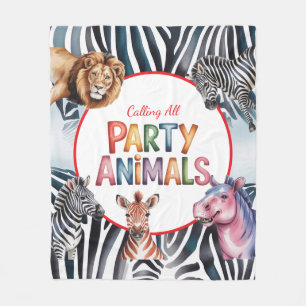 Calling All Party Animals Kids' Birthday Party Fleece Blanket
