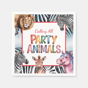 Calling All Party Animals Kids' Birthday Party Napkin