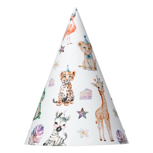 Calling all Party Animals Safairi themed Birthday Hat (Front)