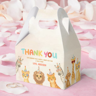 Calling All Party Animals Safari 1st Birthday Favor Box