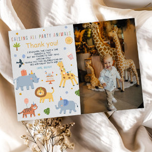 Calling All Party Animals Safari Zoo Birthday Invitation