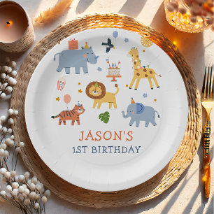 Calling All Party Animals Safari Zoo Birthday Paper Plate