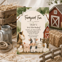 Calling All Party Animals Watercolor Farm Birthday