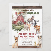 Calling All Party Farm Animals Birthday