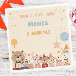 Calling all pawty animals birthday party napkin