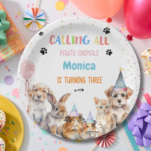 Calling all pawty animals birthday party paper plate