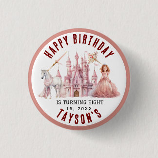 Calling All Princesses Magical Castle 8th Birthday 1 Inch Round Button