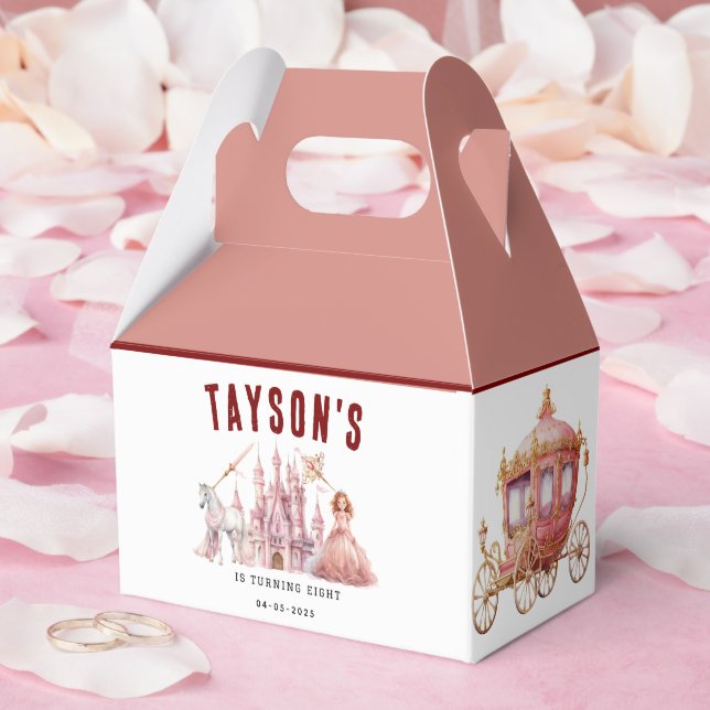 Calling All Princesses Magical Castle 8th Birthday Favor Box (Wedding)