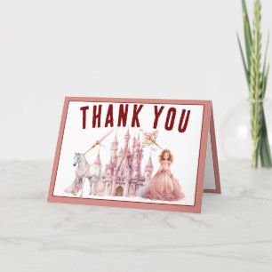 Calling All Princesses Magical Castle 8th Birthday Thank You Card