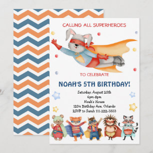 Calling All Superheroes Birthday Invitation