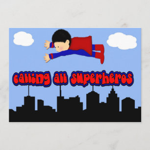 Calling All Superhero's Party Invitation