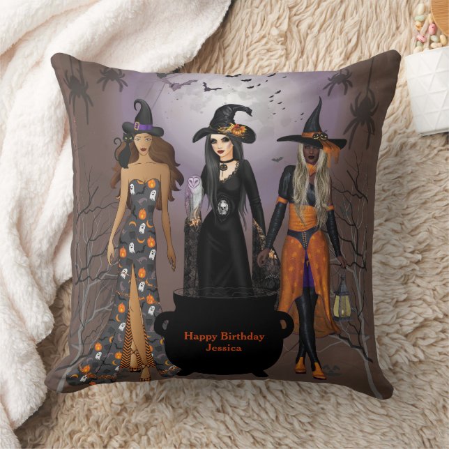 Calling All Witches Halloween Party 30Th Birthday Throw Pillow (Blanket)