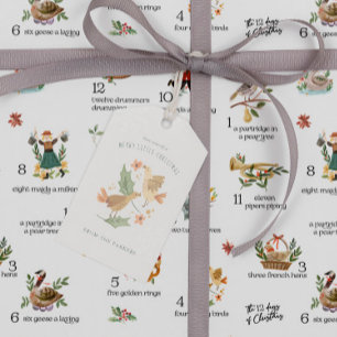 Calling Birds 12 Day of Christmas Holiday Gift Tags