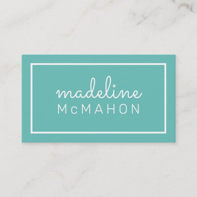 CALLING CARD preppy modern chic minimal jade green (Front)