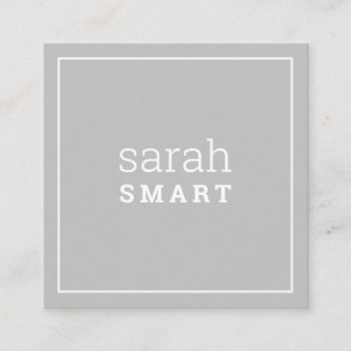 CALLING CARD square edgey modern grey grey silver