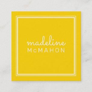 CALLING CARD square preppy modern bright yellow