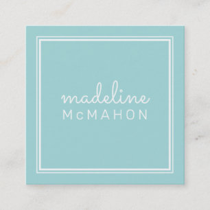 CALLING CARD square preppy modern pastel mint