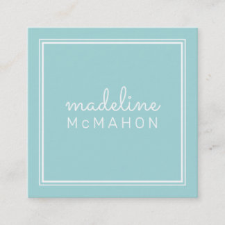CALLING CARD square preppy modern pastel mint