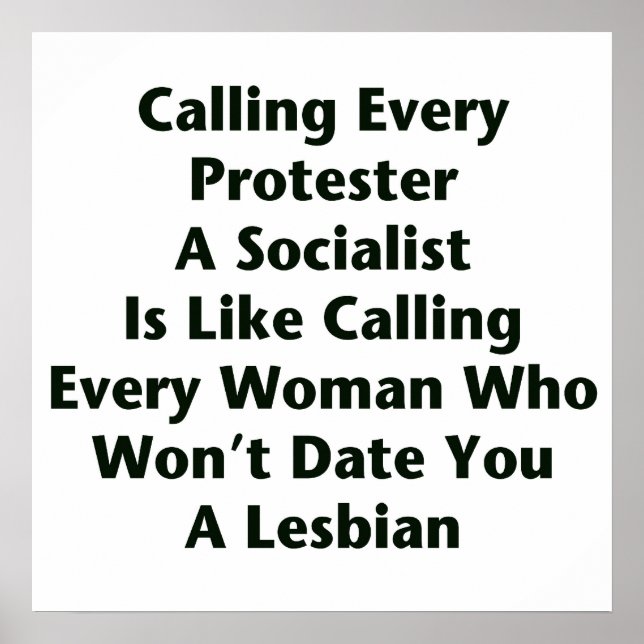 Calling Every Protester  A Socialist  Is Like... Poster (Front)