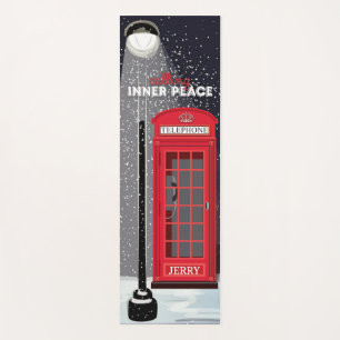 'Calling Inner Peace' Red London Phone Booth Yoga Mat