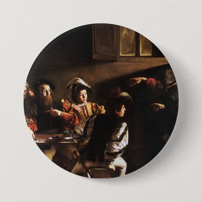 Calling Of Saint Matthew By Caravaggio 3 Inch Round Button (Front)