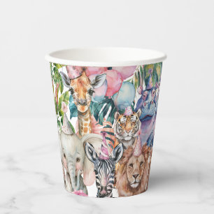 Calling Party Animals Safari Birthday party Paper Cups