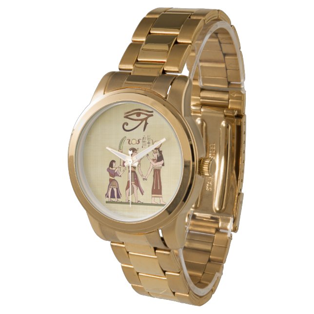 Calling to the Gods Egyptian Folk Art Watch (Angled)