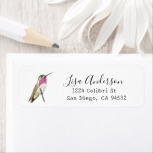Calliope Hummingbird Return Address Label
