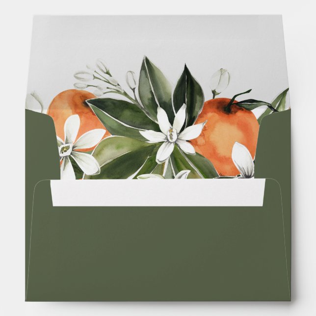 CALLIOPE Little Cutie Clementine Orange Floral Env Envelope (Back (Bottom))