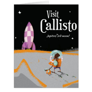 Callisto (jupiter moon) vintage travel poster