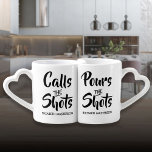 Calls the Shots Anniversary Wedding Gift Coffee Mug Set<br><div class="desc">A fun,  unique and customizable gift for any couple. Designed by Thisisnotme©</div>