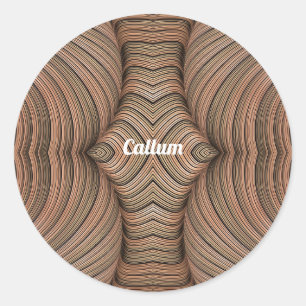 CALLUM ~ Pretty Shades of Brown Fractal ~  Classic Round Sticker