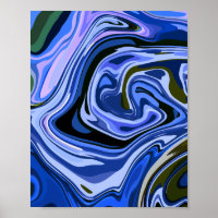 Calm Abstract Fluid Art with Cool Tones