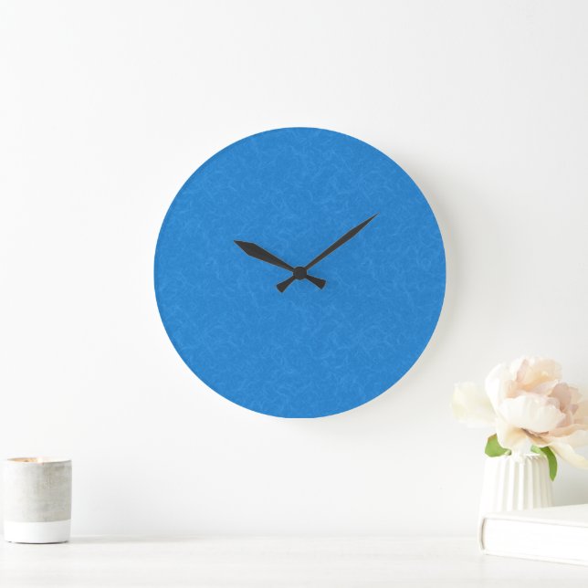 calm and serene blue background swirling pattern large clock (Home)