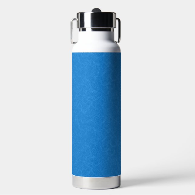 calm and serene blue background swirling pattern water bottle (Front)