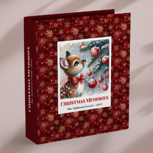 Calm baby deer snowy forest kids memory album binder
