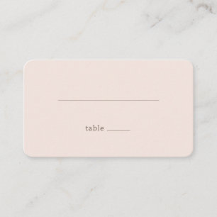Calm Beige Minimalist Place Card