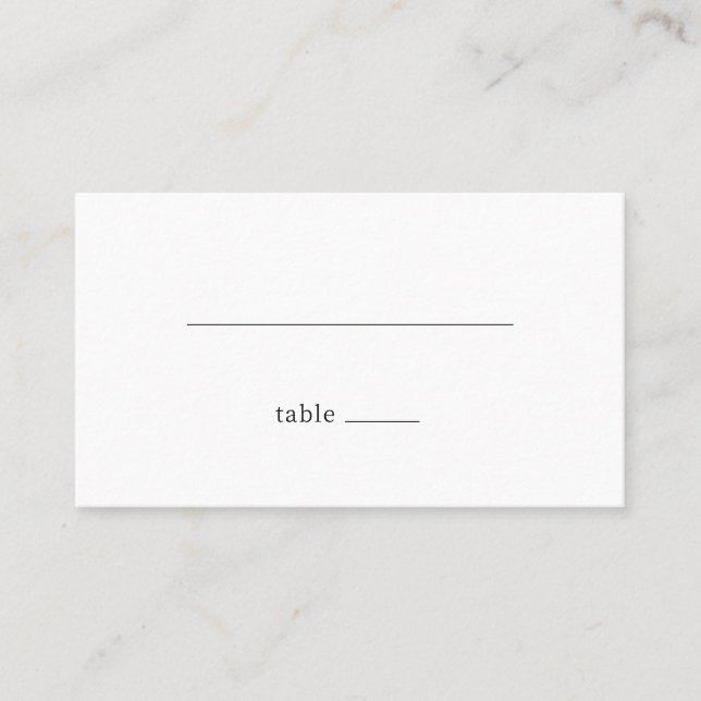 Calm Black Line Minimalist Place Card (Front)