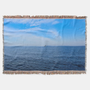 Calm Black Sea Romania – Seagulls Blue Sky Print Throw Blanket