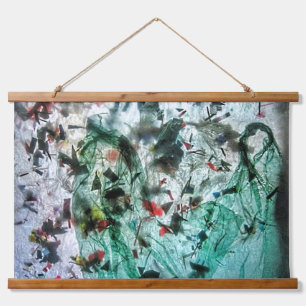 Calm blue abstract Wood Topped Wall Tapestry,Cozy  Hanging Tapestry