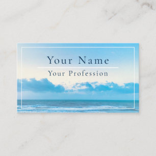 Calm Blue Beach Scene Customizable Business Card
