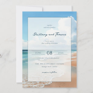 Calm Blue Beach Waves Invitation