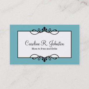 Calm blue border classic frame custom mommy card