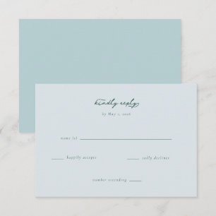 Calm Blue Calligraphy RSVP Card
