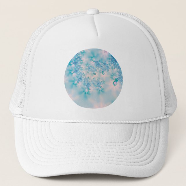 Calm Blue Meditation Abstract Design Trucker Hat (Front)