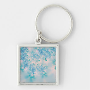 Calm Blue Meditation Butterfly Art Keychain