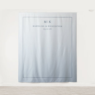 Calm Blue Minimalist Gradient Tapestry