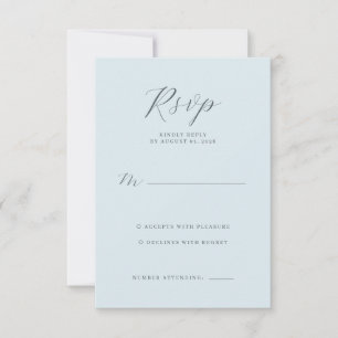 Calm Blue Minimalist RSVP Card